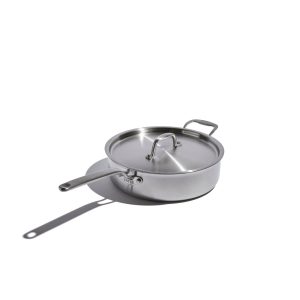 4-Quart Professional Sauté Pan with Lid - Versatile Cookware for Braising, Frying & More
