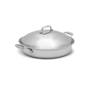 Premium 5-Quart Deep Saute Pan with Lid - Versatile Chef's Pan for Searing, Braising & More