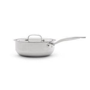 Premium 3-Quart Saucier Pan with Lid – Sloped Design for Sauces, Risotto & Easy Cleaning