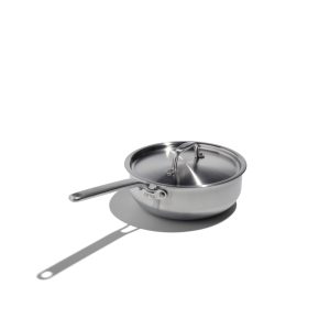 Premium 3-Quart Saucier Pan with Lid – Sloped Sides for Effortless Sauces & More